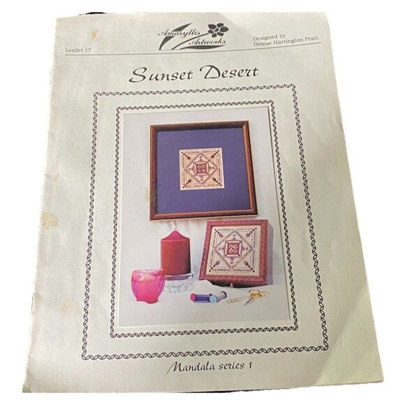 Sunset Desert Cross Stitch Leaflet 17 Mandala Series 1 Amaryllis Artworks - Picture 1 of 10